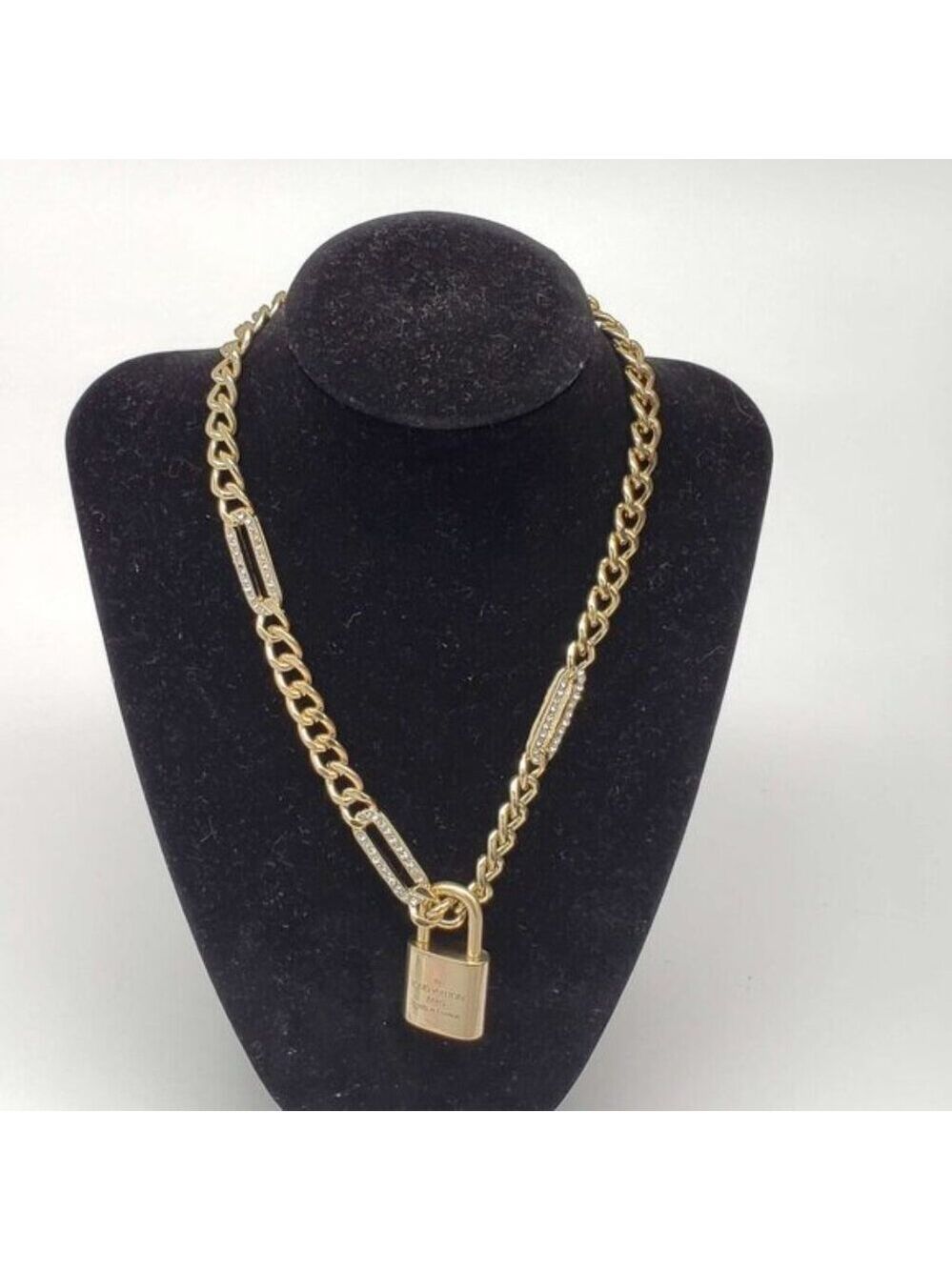 Authentic Louis Vuitton Lock & Key with Unbranded Gold Plated Chain Necklace